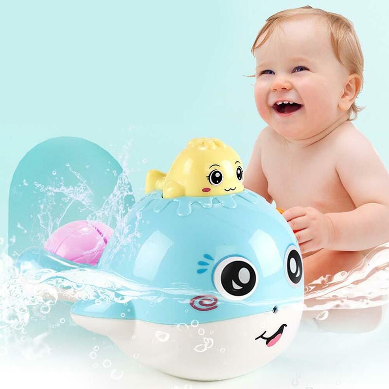 어린이 욕실 목욕 장난감 사랑스러운 고래 모양 플로팅 스프레이 물 장난감 아기를위한