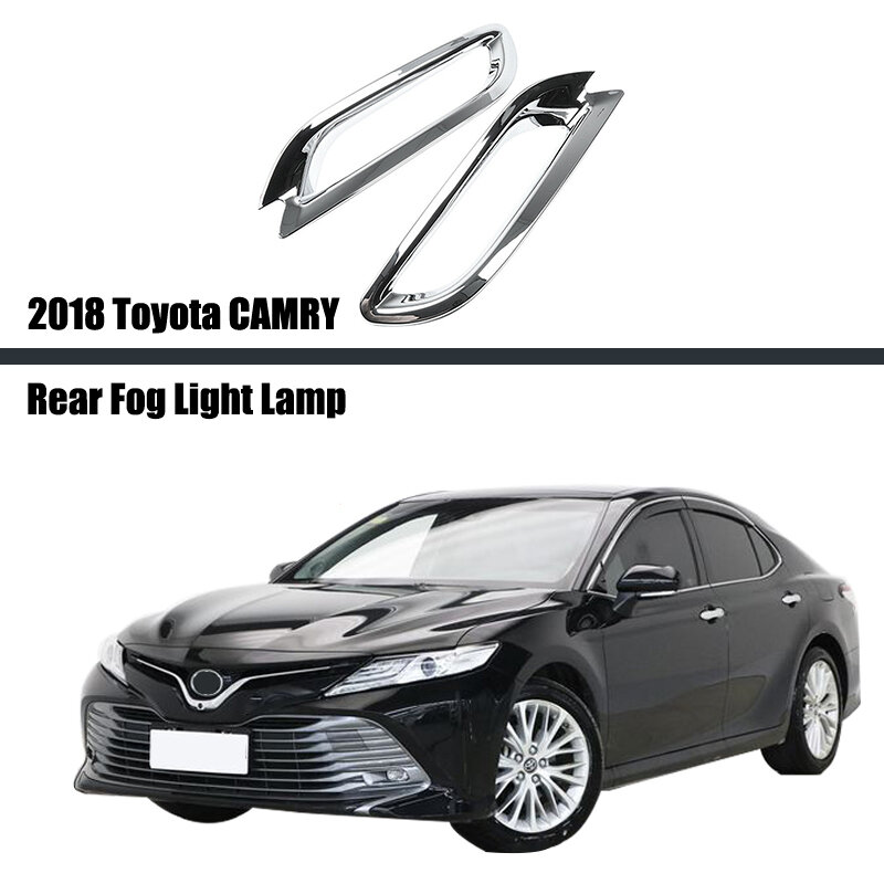 لتويوتا كامري 2018 2019 2020 2021 ألياف الكربون اللون الخلفي الضباب مصباح إضاءة للضباب تزيين الإطار الكسوة اكسسوارات السيارات