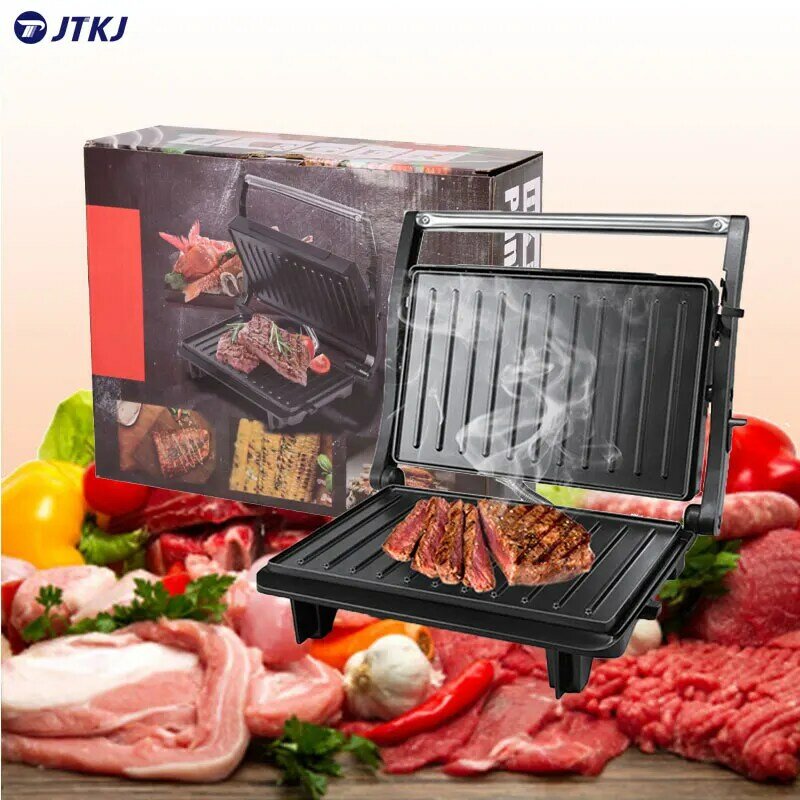 JTKJ-máquina de carne a la parrilla, planchas eléctricas, electrodomésticos de cocina, parrilla doméstica, máquina de barbacoa sin humo, máquina de desayuno
