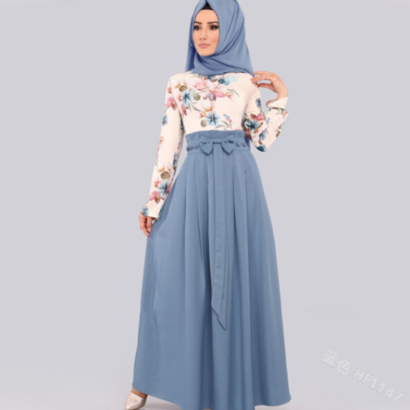 Ramadan Eid AbayaตุรกีตุรกีอาหรับHijabชุดยาวมุสลิมดูไบCaftanโมร็อกโกKaftan Elbise Vestidos Robe Musulmane Longue Femme