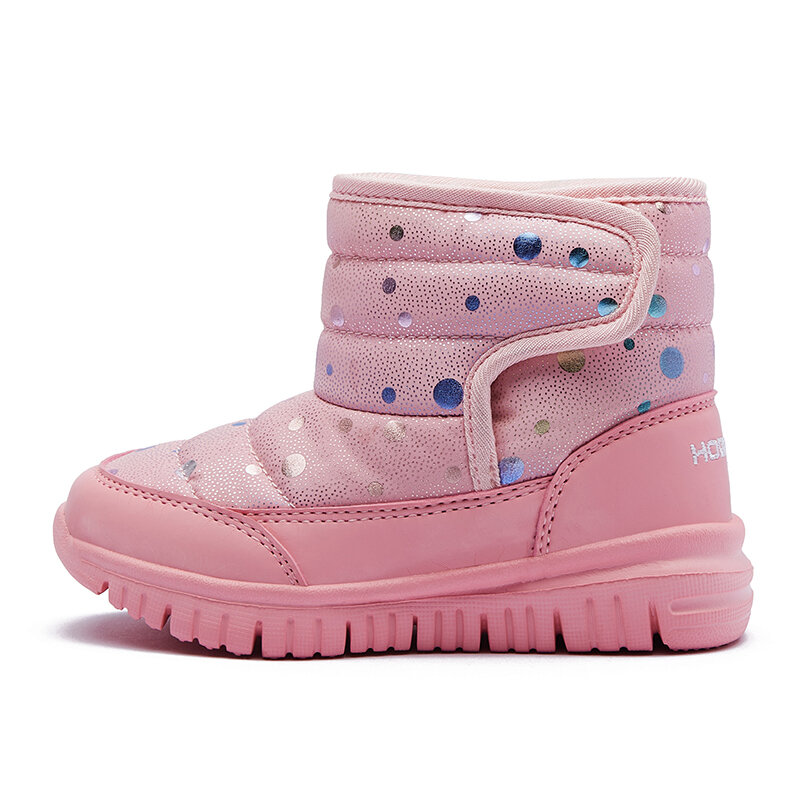 NSOH Kids Snow Boots Girls Plus Velvet Warm Winter Boots Soft Waterproof Non-Slip Children's Outdoor Shoes Cute Girls Shoes
