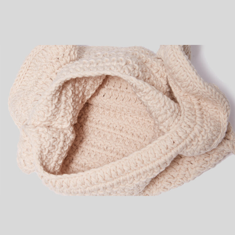 Bolso de mano tejido de algodón para mujer, bolsa de hombro de ganchillo, informal, de diseñador, sencillo, para invierno