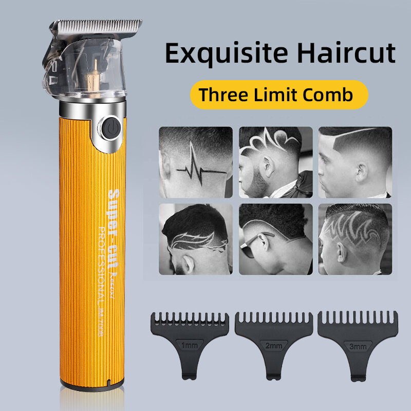 Cortadora de pelo eléctrica para hombre, JM-700B profesional de 0mm, inalámbrica, recargable, para peluquero