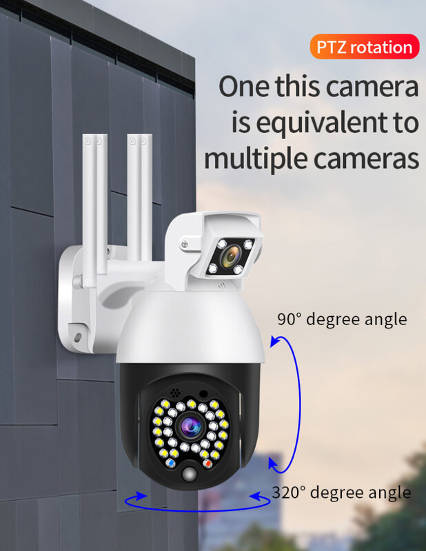 Nouvelle Arrivée 1080p Sécurité WIFI Caméra Extérieure 1080P PTZ Dôme de Vitesse IP Sans Fil Caméra DE VIDÉOSURVEILLANCE Panoramique IR Réseau Surveillance P2P