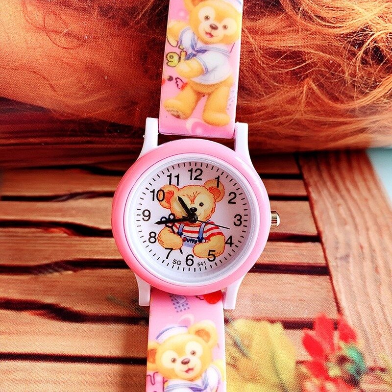 9เด็กใหม่การ์ตูนน่ารักหมีซิลิโคนพิมพ์นาฬิกาCuddly Girl Notกันน้ำLeisureนาฬิกาข้อมือควอตซ์นาฬิกาข้อมือ