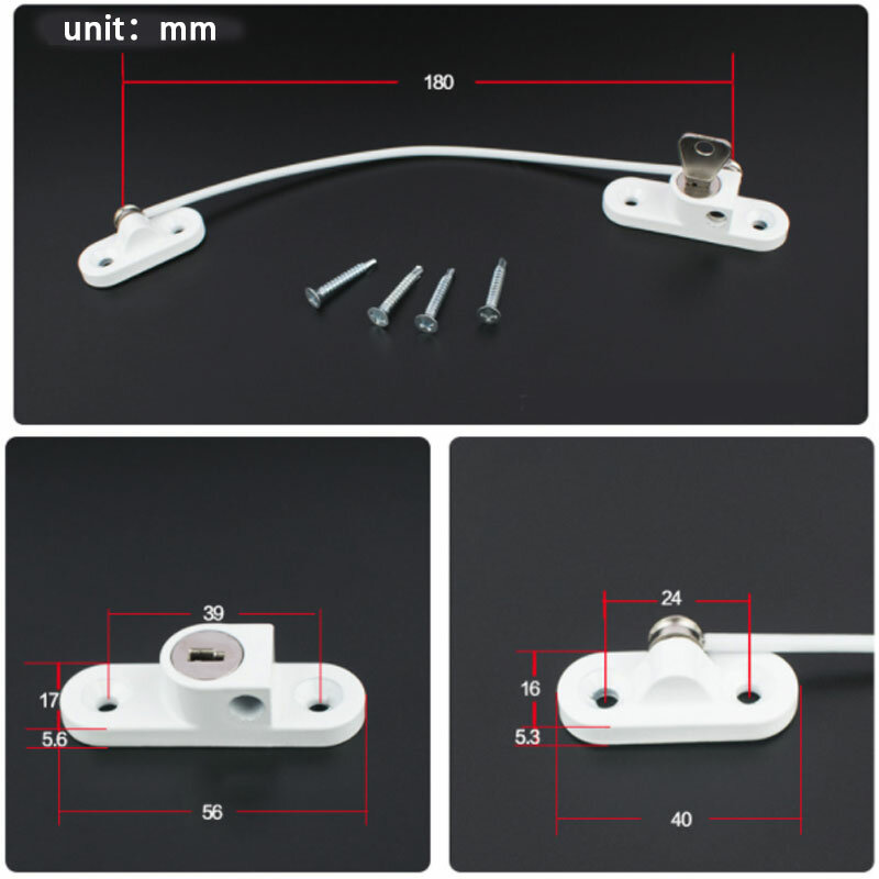 Baby Children Safety Lock Restrictor Window Door Open Restriction Security Cable Lock Catch Wire Baby Kids Safety Protection