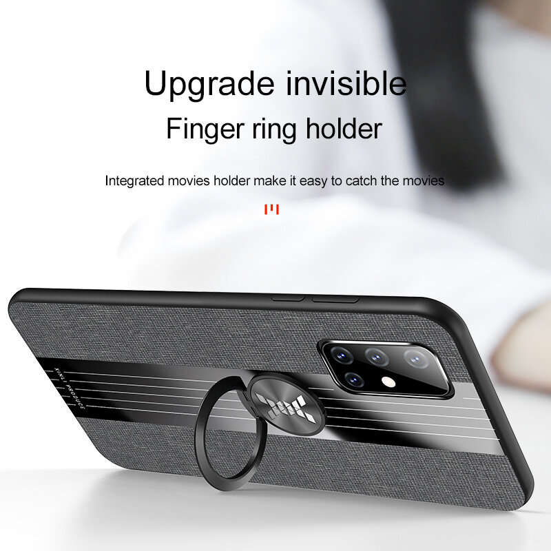 Coque de téléphone en cuir avec anneau de support magnétique, étui pour Samsung Galaxy S8 S9 S10E S10 S20 Plus Ultra A01 A10 A20 A40 A51 A71 A905G