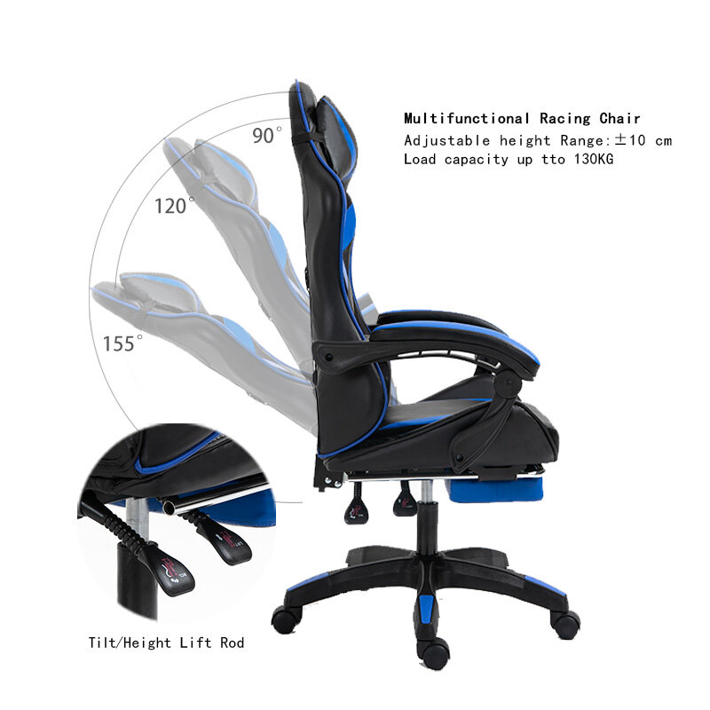 Chaise d'ordinateur WCG, chaise de jeu, chaise de bureau pour étudiant