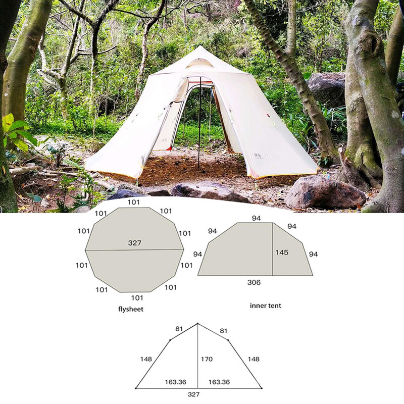 Палатка Asta Gear для горного дома, большая Ультралегкая пирамида для активного отдыха и походов, для шести человек