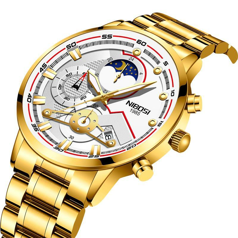 Nibosi 2021 Nieuwe Top Merk Luxe Mode Lichtgevende Polshorloge Waterdicht Datum Klok Sport Horloge Heren Quartz Horloge