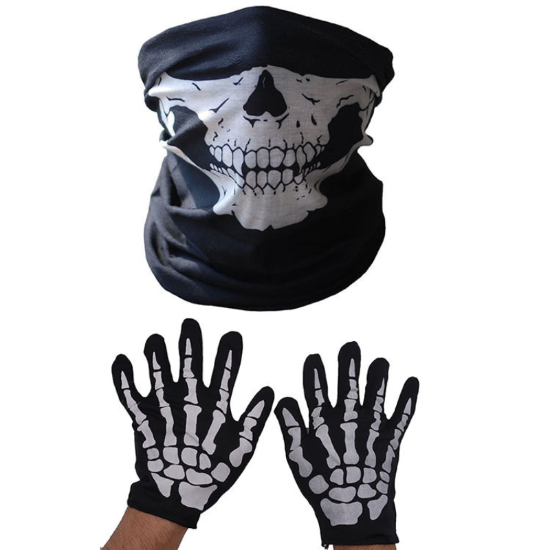Bandana para halloween, máscara de proteção do rosto, crânio assustador, pescoço, guarda-cabeça, balaclava, cachecol mágico, proteção do sol, equitação