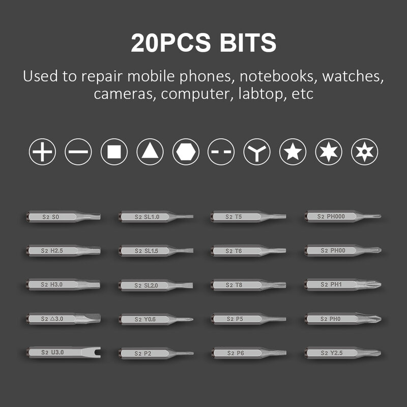 Juego de destornilladores eléctricos magnéticos 23 en 1, brocas de precisión para Xiaomi, Iphone, Tri Wing de ordenador, Torx