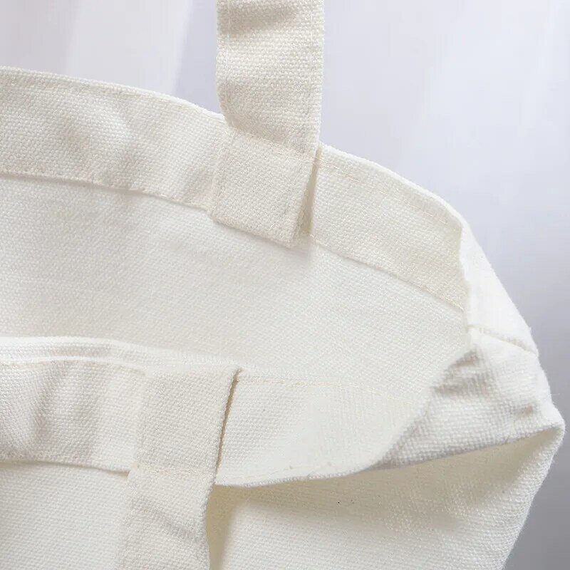 Bolso de compras grande y plegable para mujer, bolsa de compras grande Unisex en blanco, diseño Original artesanal, ecológico, de algodón, de lona