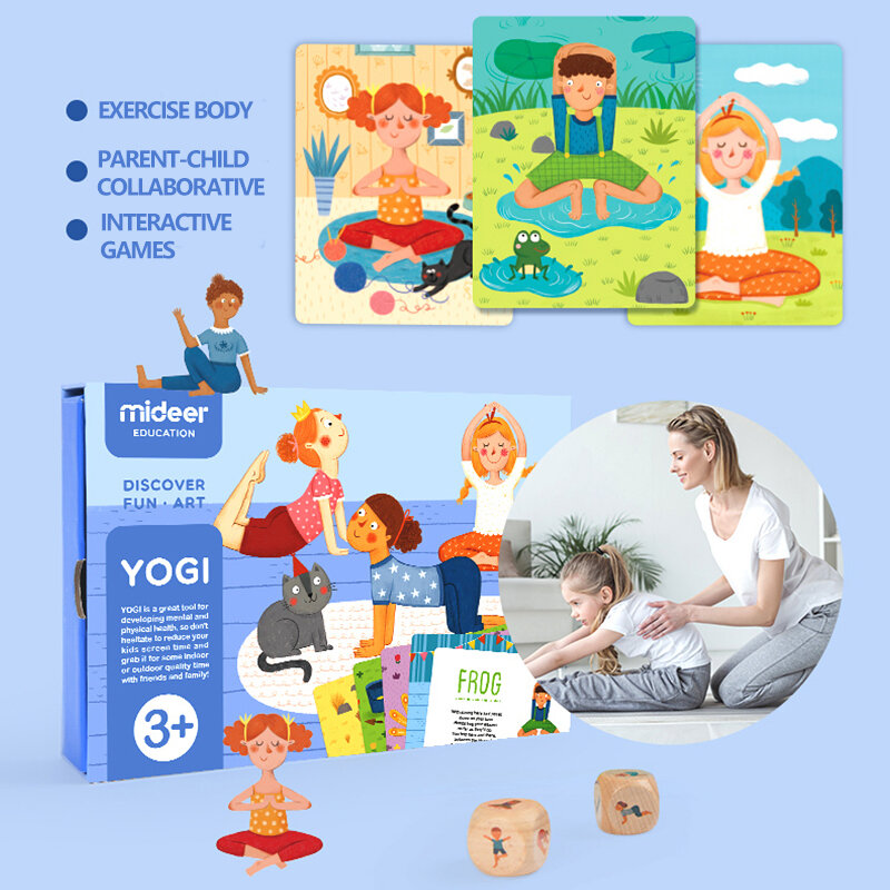 Mideer детская развивающая Йога Когнитивная Монтессори, Обучающие бумажные карточки, игрушки