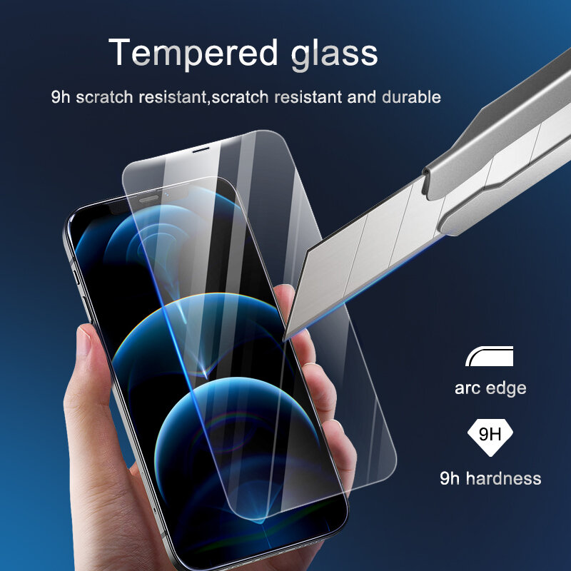Protector de cristal templado para iPhone, Protector de pantalla para iPhone 11, 12 Pro, X, XS, Max, XR, 7, 8, 6, 6s Plus, 12 mini, 11 Pro