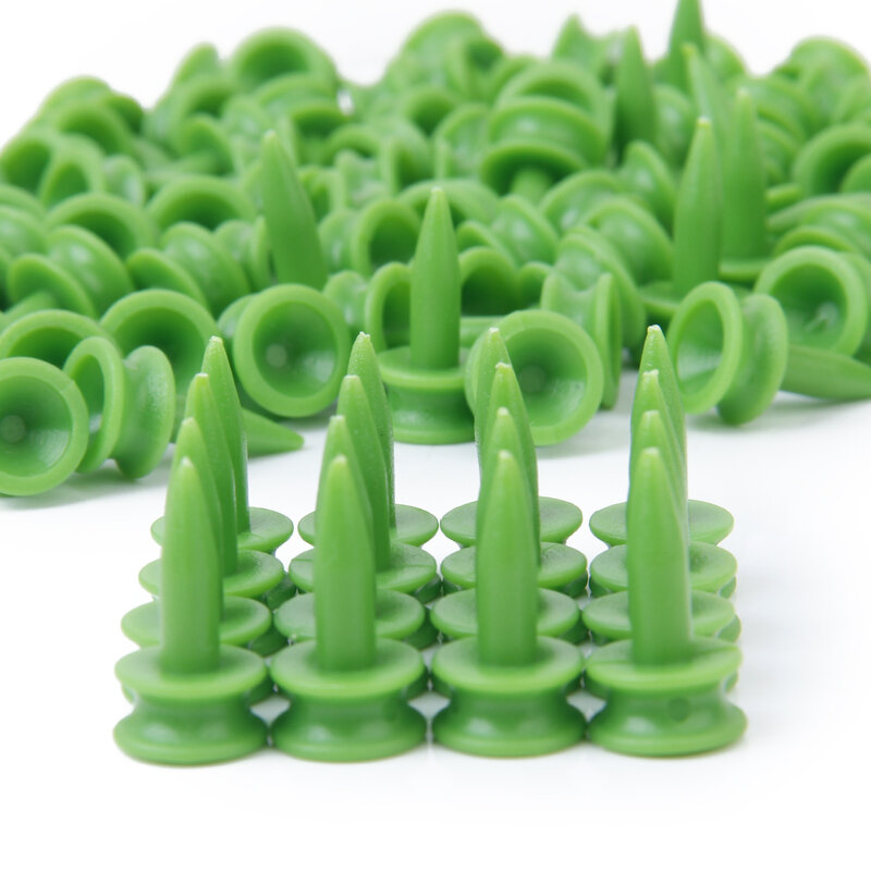 100 peças camisetas de golfe castelo verde de plástico 23mm longo 0.9 polegadas