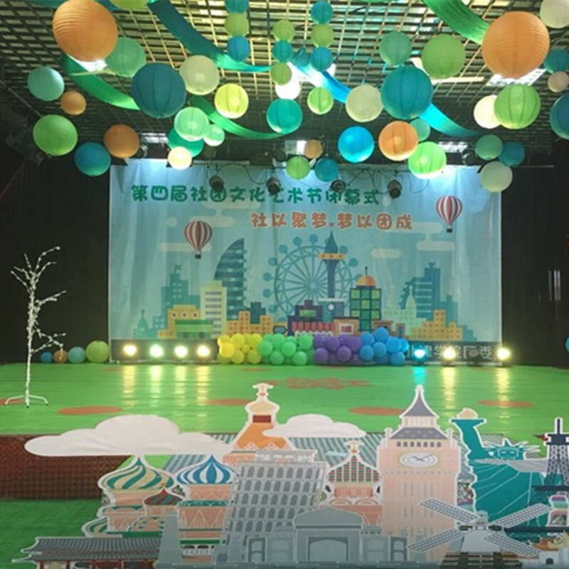 10pcs Rotonda Cinese Lanterna di Carta di Compleanno della Festa Nuziale della decorazione del mestiere del regalo FAI DA TE lampion bianco appeso lanterna del partito della sfera di forniture