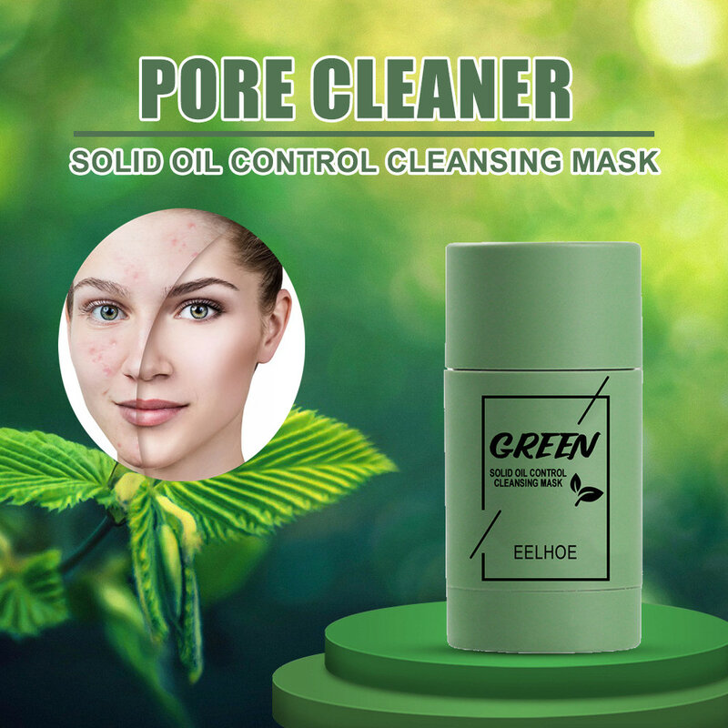 หน้ากากสีเขียว Stick Deep Cleansing Skin Detox Facial Cleanser หน้ากาก Moisturizing Hydrating กับจุดสีดำ Mud Mask สำหรับสิว