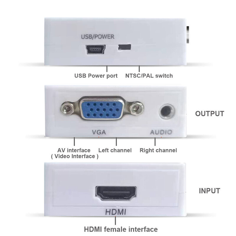 COOL DIER-convertidor HDMI compatible con AV, RCA, AV/CVSB, L/R, caja de vídeo HD 1080P, 60Hz, HDMI2AV, compatible con salida NTSC PAL, HDMIAV, nuevo