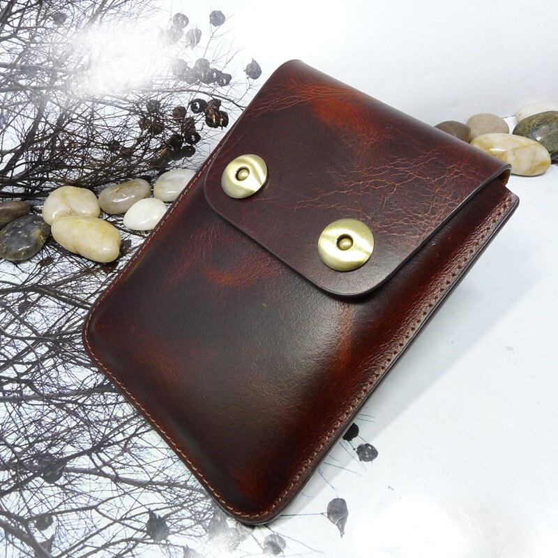 Blongk – Mini sac de ceinture en cuir véritable, étui Portable pour passeport, porte-cartes et pièces d'identité, porte-clés de voiture universel, WD-HZ