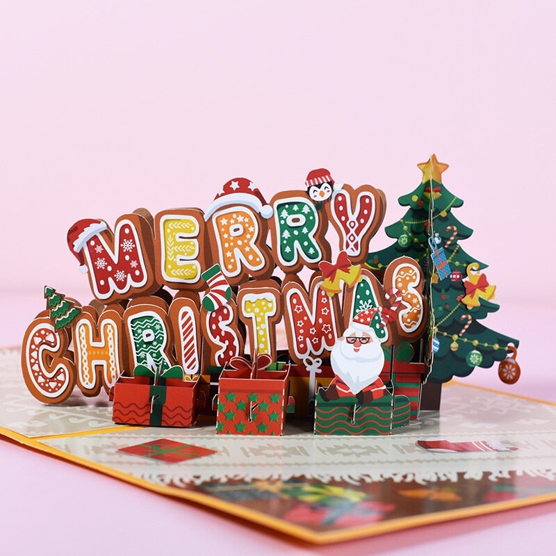 クリスマスカード,新しい2022,創造的な休日と休暇のための手作りの3Dカード