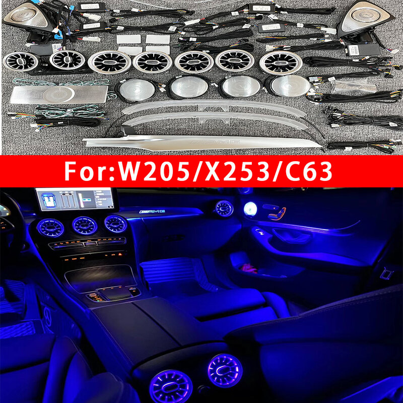Sfeerverlichting 3/12/64 Kleuren Voor Mercedes-Benz C/Glc Klasse Coupe Amg W205 C43 C63 X253 c300 Led Decoratieve Lamp Modificatie
