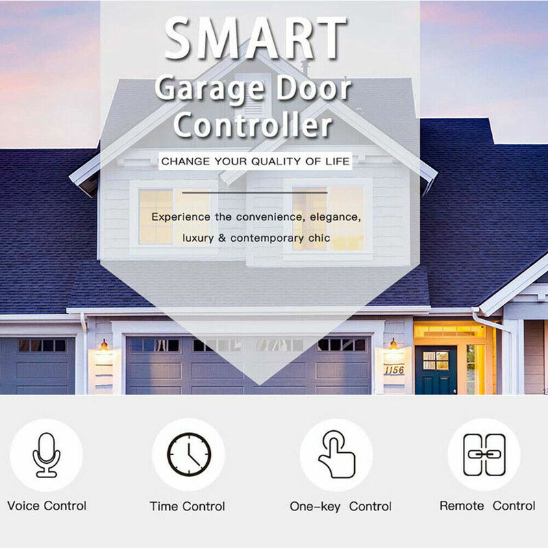 Kit de automatização elétrica de porta de garagem, com wi-fi, controle inteligente, funciona com alexa, echo, google home, app tuya, smart life, sem necessidade de hub