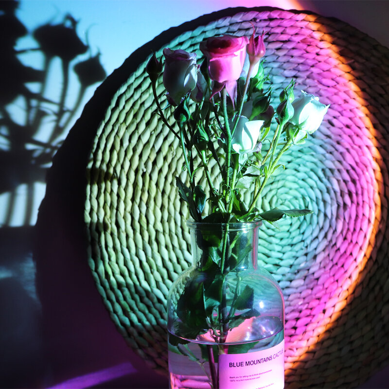 일몰 램프 LED 조명, 방 장식 야간 조명, 무지개 야간 램프, 침실 커피숍, 로맨틱한 배경 벽 장식
