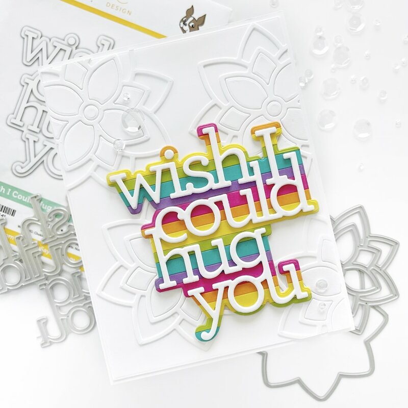 WISH I COULD HUG YOU Metal Cutting Dies DIY Greeting Card Making Scrapbooking Album Decoration Silicone Stamps Craft New Arrive