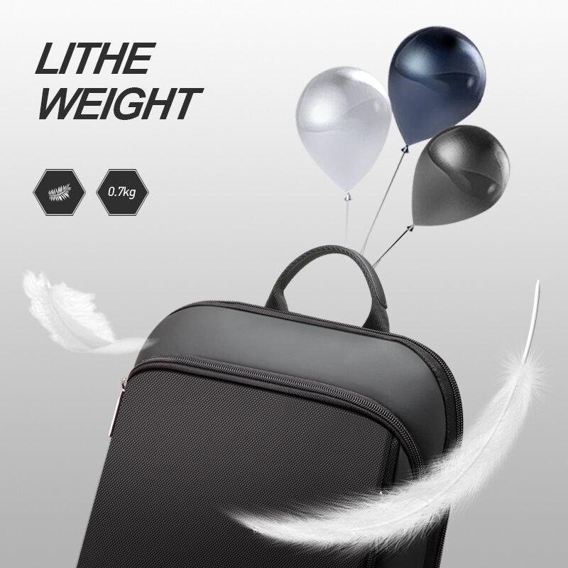BOPAI – sac à dos pour ordinateur portable 15.6 pouces, unisexe, noir, léger, Anti-vol, pour le travail au bureau