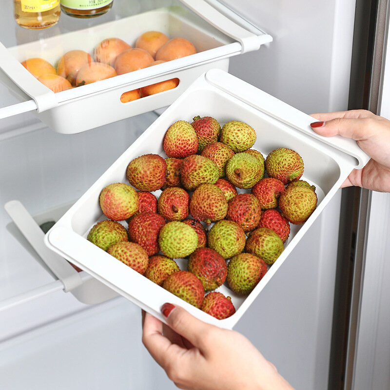 الثلاجة صندوق تخزين البيض المنزلية متعددة الوظائف سحب التدريجي درج سلة التخزين المطبخ الفاكهة الخضار تخزين الرف