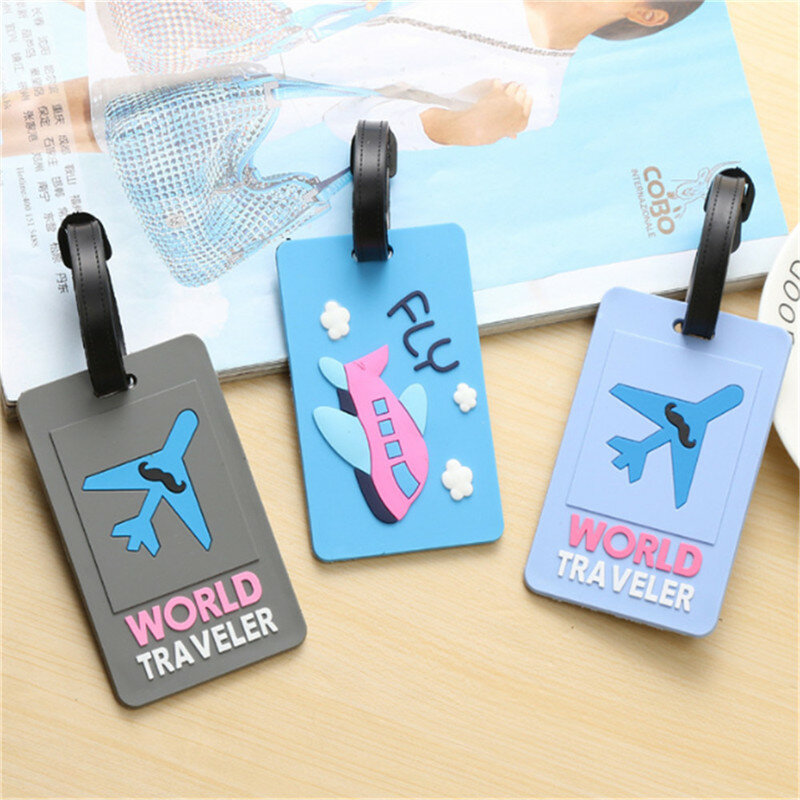 Etiqueta de equipaje de silicona para mujer, soporte de identificación, etiqueta portátil, accesorios de viaje