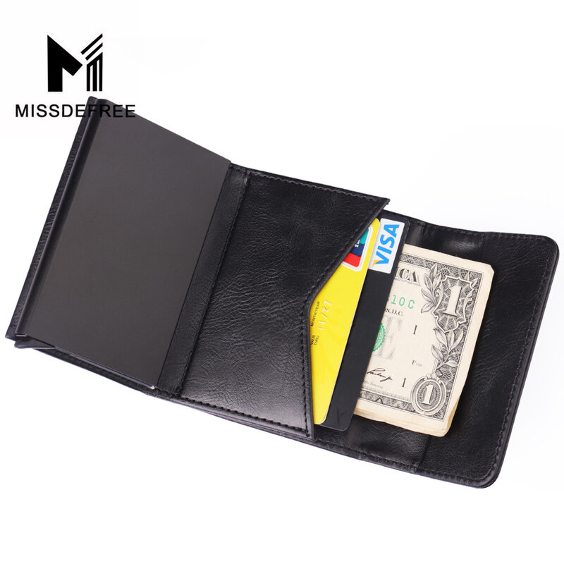 Airtag – portefeuille de poche avant mince et minimaliste avec support de boîtier intégré pour AirTag, porte-cartes de crédit en cuir, blocage RFID