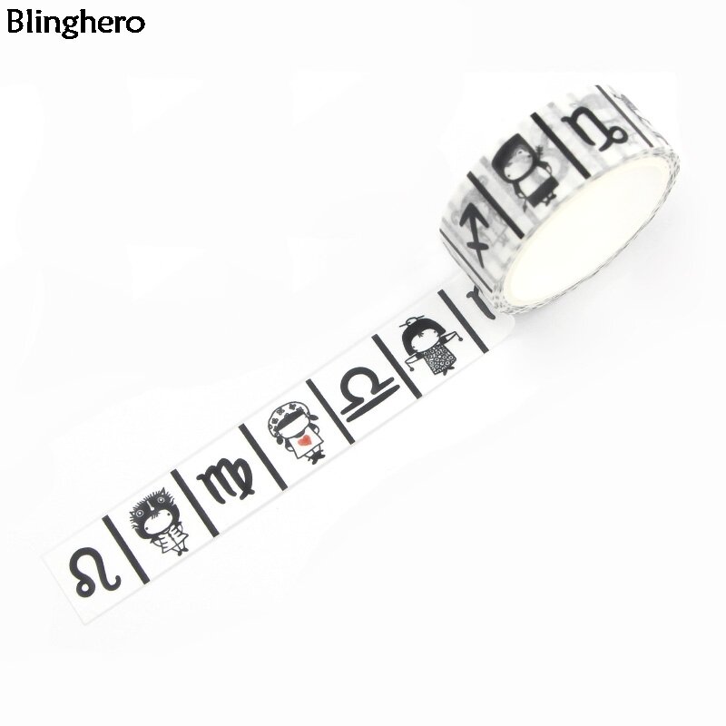 Blinghero 15 мм X 5 м 12 созвездий васи лента мультфильм маскирующая лента крутая клейкая лента Модные переводные наклейки детские подарки BH0272