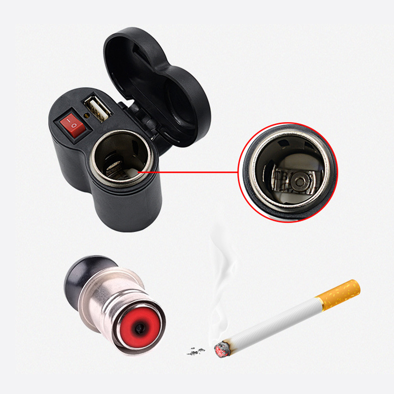 Allume-cigare USB multifonctionnel pour moto, chargeur de guidon étanche avec adaptateur de chargeur pour téléphones portables, Navigation