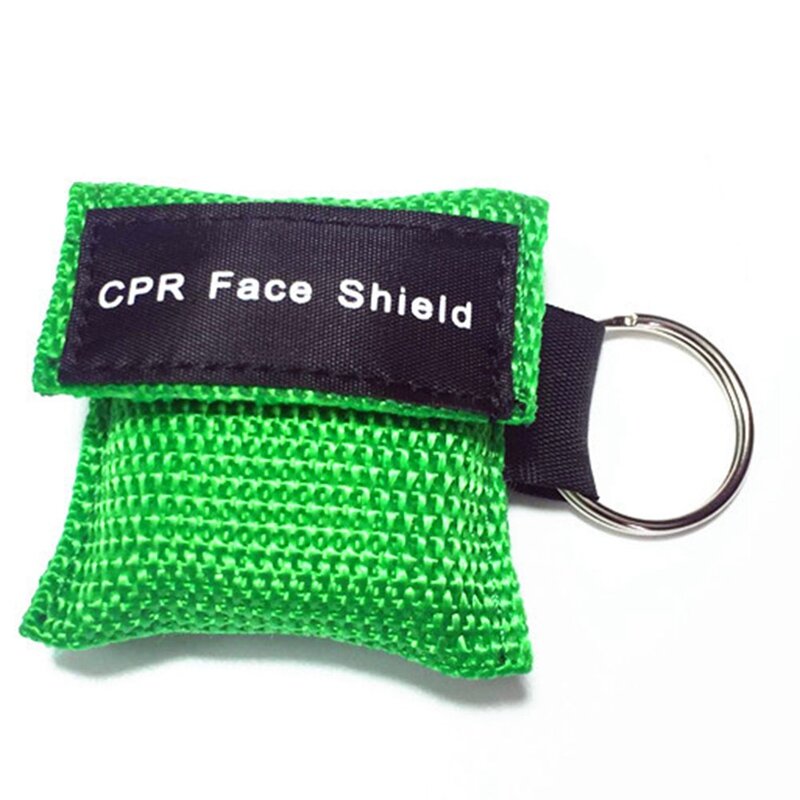 Masque de réanimation couleur rcr porte-clés premiers secours masque de protection faciale d'urgence outils de soins de santé
