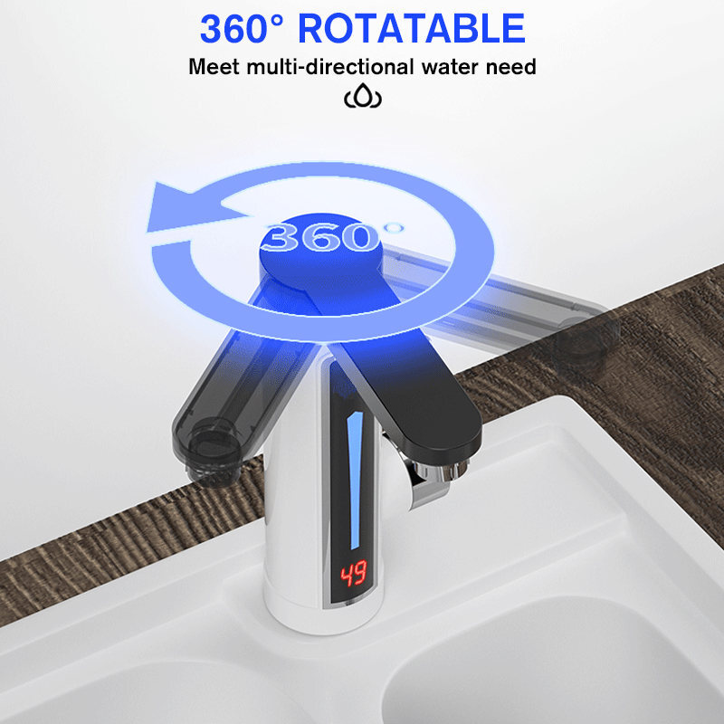 3300W elektryczny szybki podgrzewacz wody kran dotknij LED oświetlenie otoczenia wyświetlacz temperatury łazienka kuchnia natychmiastowe ogrzewanie kranu