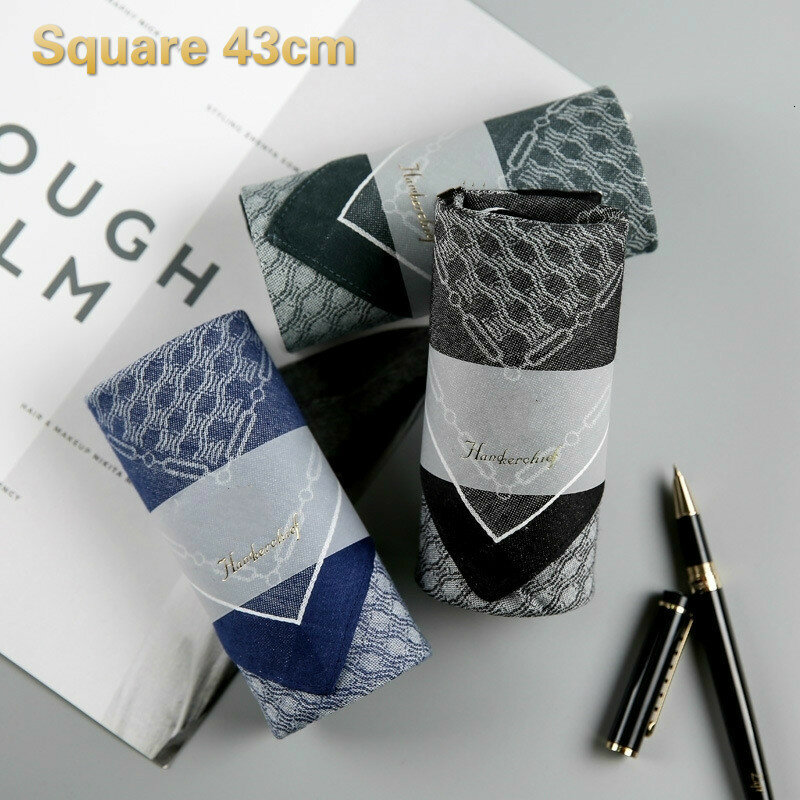 100 Men's % Cotton Handkerchief Wipe Sweat-absorbent Quality Yarn-dyed Camping Travel Portable Napkin Harajuku Furoshiki Gift