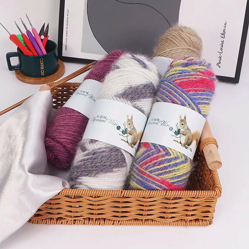 75g Squirrel Cashmere Yarn Crochet Yarn Middle Tick Knitting Wool Hand Kinting Wool  Thread Skeins For DIY Winter Hat Scarf