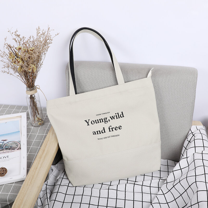 SenkeyStyle Women Shopping Bags Tote Bag Quality Canvas Female Handbag Causal Shoulder Shopping Bag Lightweight Eco Friendly