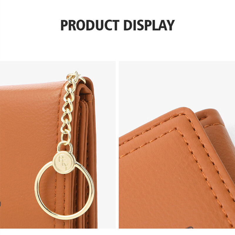 2021 Women's Wallet Short Mini Coin Purse Wallets For Woman Card Holder Small Ladies Wallet Female Hasp Keychain Cartera Mujer