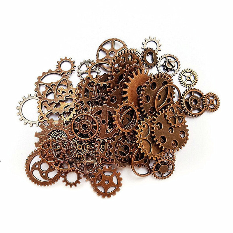 100 Gram Alloy Parts Wheels Pendant Crafts Mix Styles Clock Steampunk Gears DIY Assorted Jewelry Accessories Durable