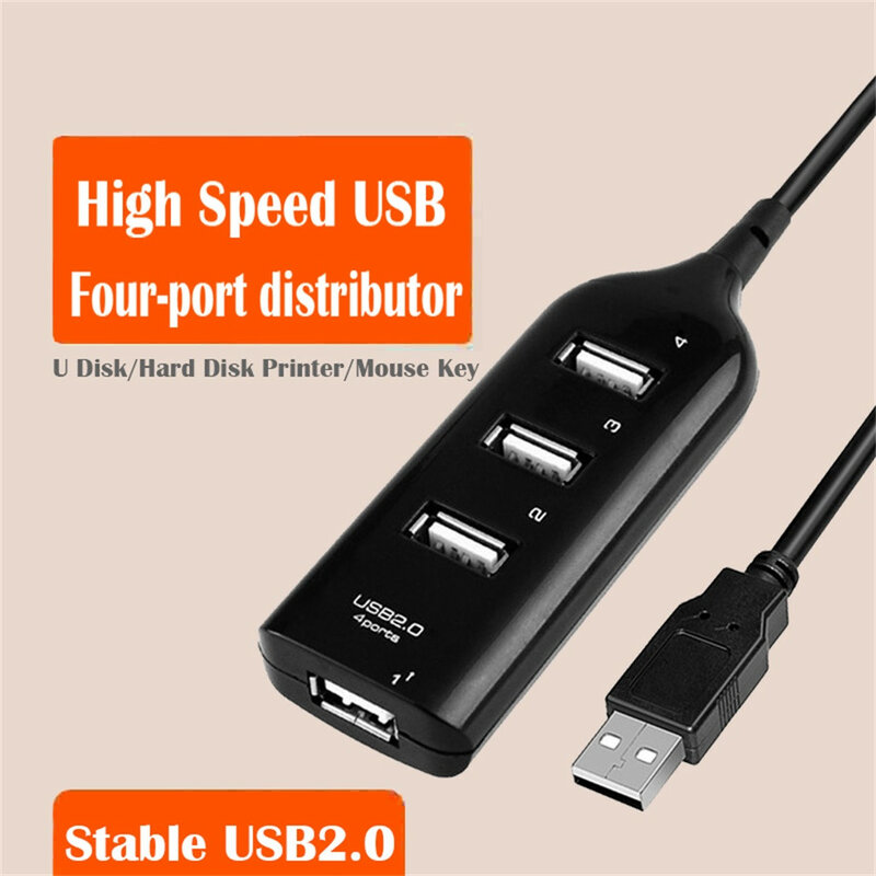 Adapter For Laptop PC High Speed USB 2.0 Hub External 4 Ports Adapter Splitter USB Expander Computer Accessories