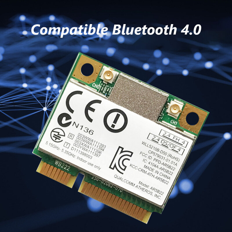 Dwuzakresowy bezprzewodowy Wi-Fi 300 mb/s 802.11a/b/g/n pół PCI-E WLAN 2.4G/5Ghz kompatybilny z Bluetooth 4.0 Wi-Fi bezprzewodowa karta sieciowa