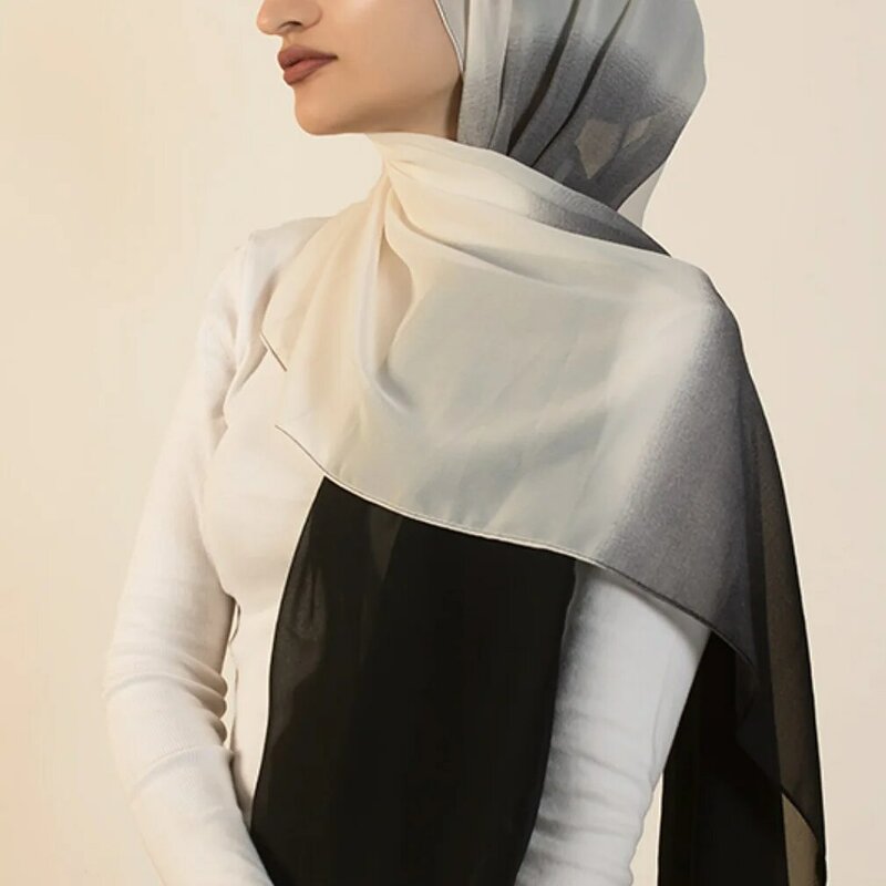 Pointillée En Mousseline De Soie Écharpe Hijab Maxi Haute Qualité Sarong Châle Wrap Soft Georgette