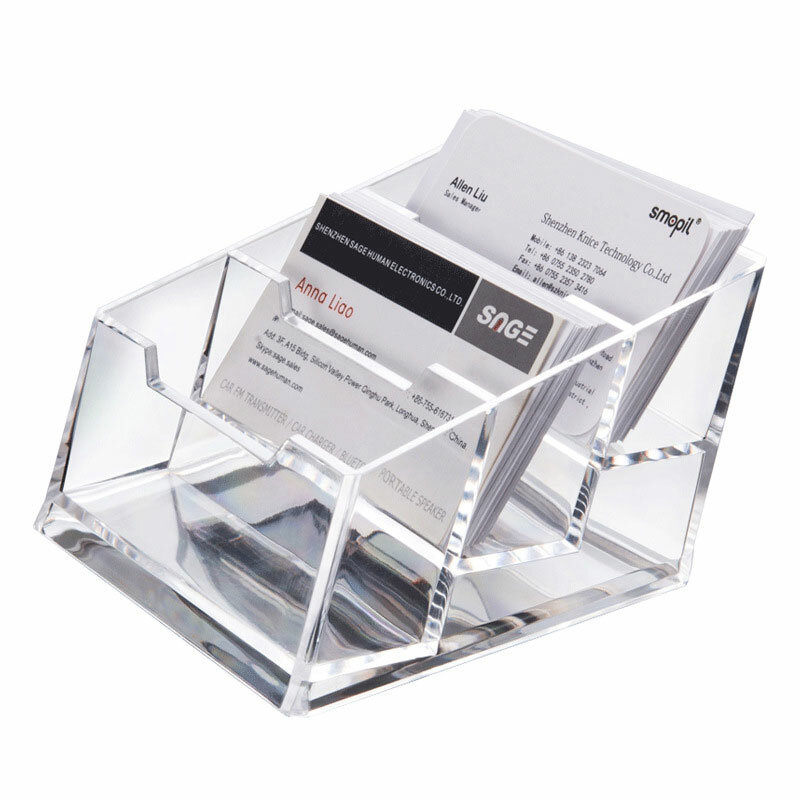 Soporte de tarjeta de visita de una sola capa, doble capa, tres capas, almacenamiento de escritorio, diseño Simple transparente