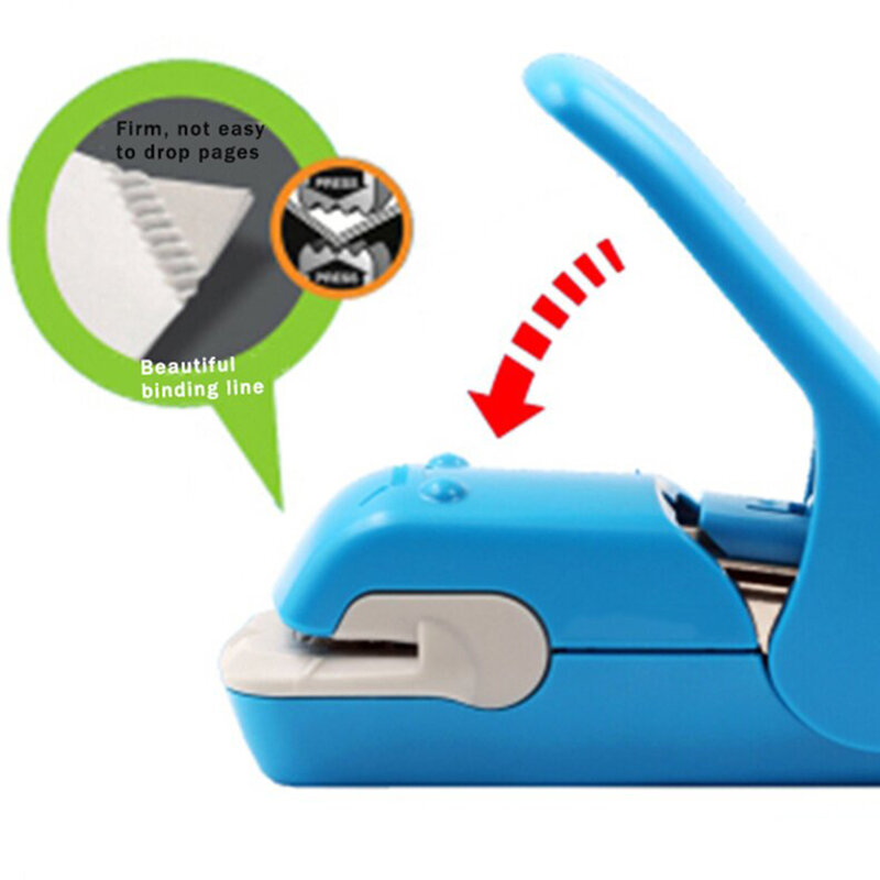 Stapler ประหยัดเวลาได้อย่างง่ายดายเข็มฟรี Handheld Stapler Mini แบบพกพาเครื่องเย็บกระดาษอุปกรณ์สำนักงานโรง...