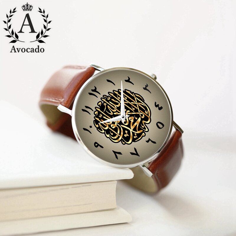 Neue Arabisch Uhr Braun Gurt Männer der Wriswatches 2 Quarz Zeiger Bewegung