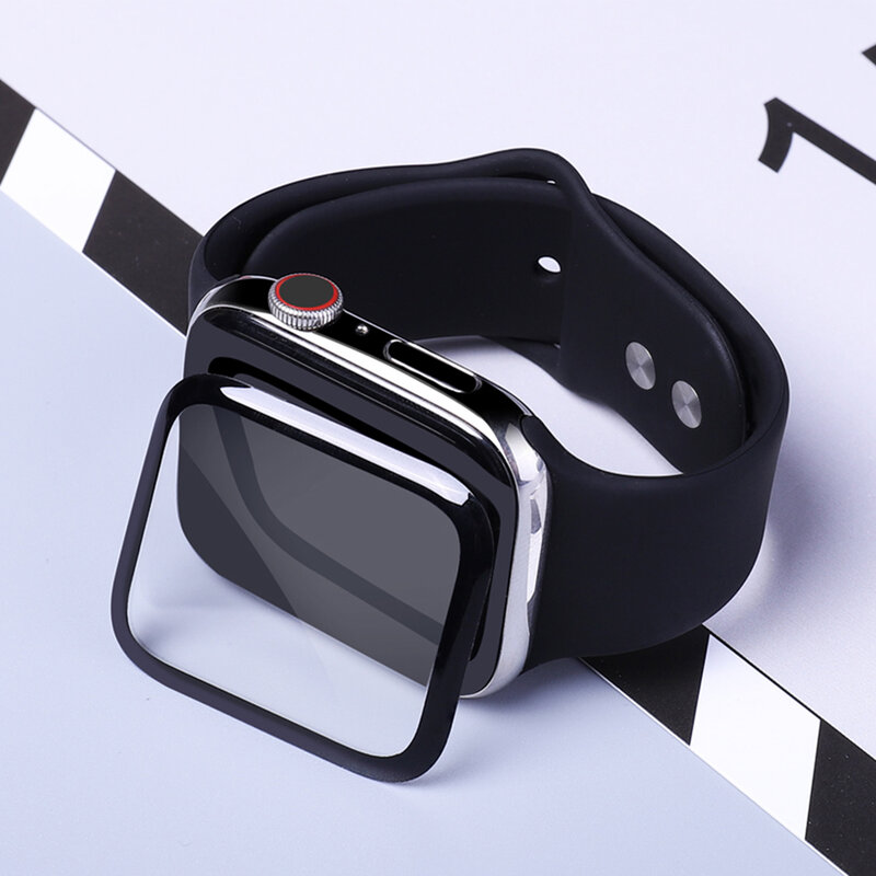애플 시계 화면 보호기에 적합, 38mm 40mm 42mm 44mm 3D 유리 섬유 강화 필름 iwatch 54321 시리즈에 적용