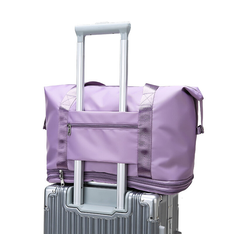 Extendable Travel Bag Large-capacity Waterproof Nylon Big Bag Shoe Organizer Duffle Bag Women Wet and Dry Separation Luggage Bag